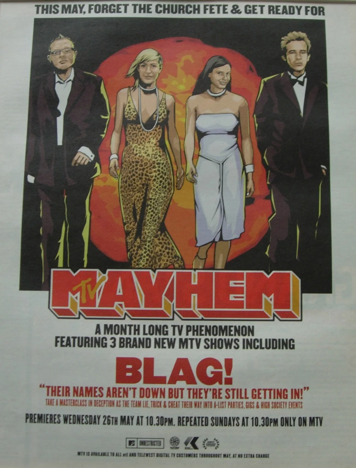BLAG!+MTV Mayhem TV Show+POSTER+AD+CLASSIC FRAMED ORIGINAL 2004+FAST WORLD SHIP, image 2