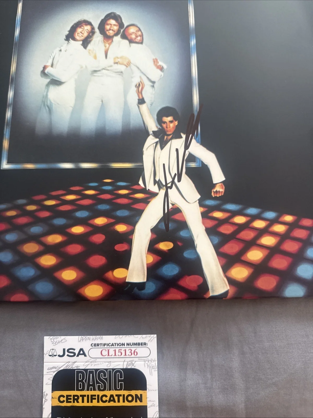 JOHN TRAVOLTA SIGNED Autographed SATURDAY NIGHT FEVER AUTOGRAPH BEE GEES JSA, изображение 2