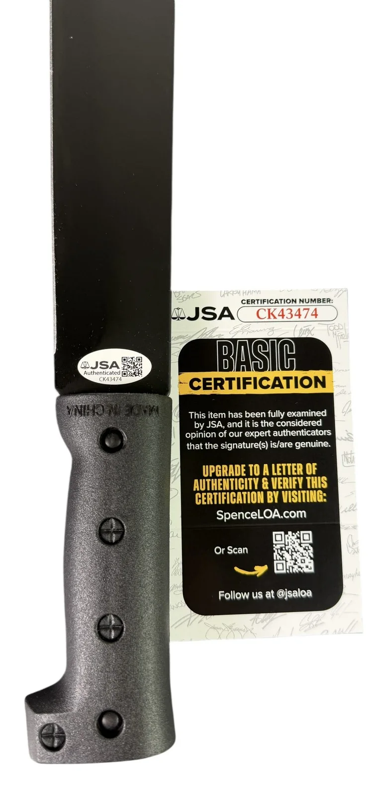 Ari Lehman — Ari Lehman signed Machete Jason Voorhees Friday the 13th JSA Authentication, image 2