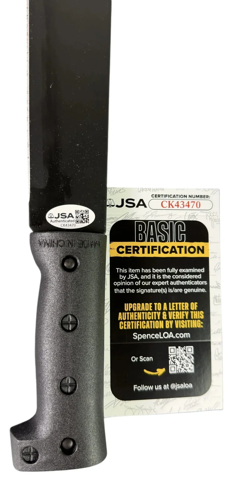 Ari Lehman — Ari Lehman signed Machete Jason Voorhees - Friday the 13th JSA Authentication, image 2