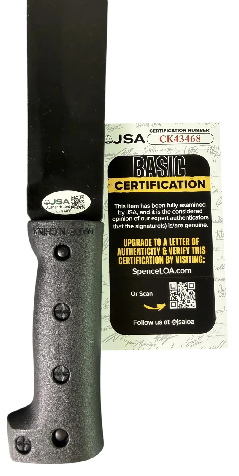 Ari Lehman — Ari Lehman signed Machete Jason Voorhees - Friday the 13th JSA Authentication, image 2