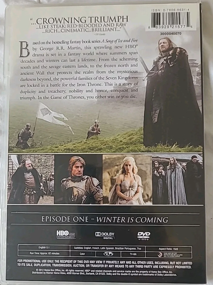 George Martin — George R.R. Martin Signed Games of Thrones Bonus DVD, изображение 3