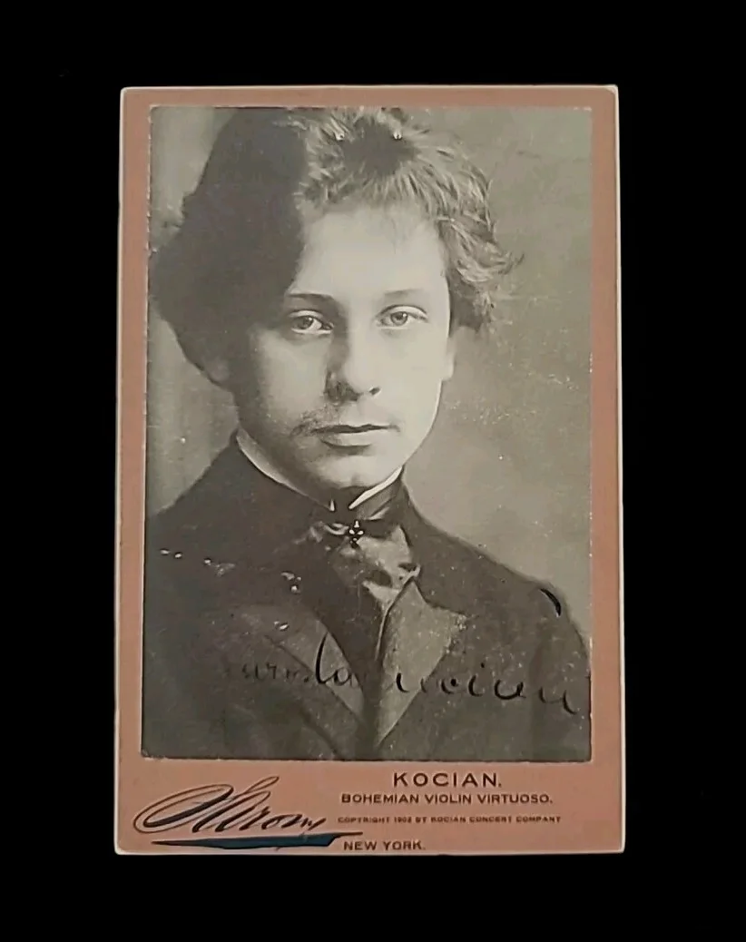 Jaroslav Kocian Signed Cabinet Card CDV Photo Violin Composer Musician Autograph, изображение 3