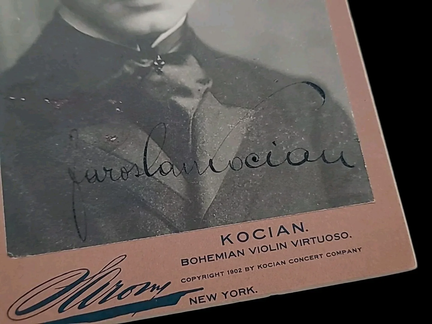 Jaroslav Kocian Signed Cabinet Card CDV Photo Violin Composer Musician Autograph, изображение 4