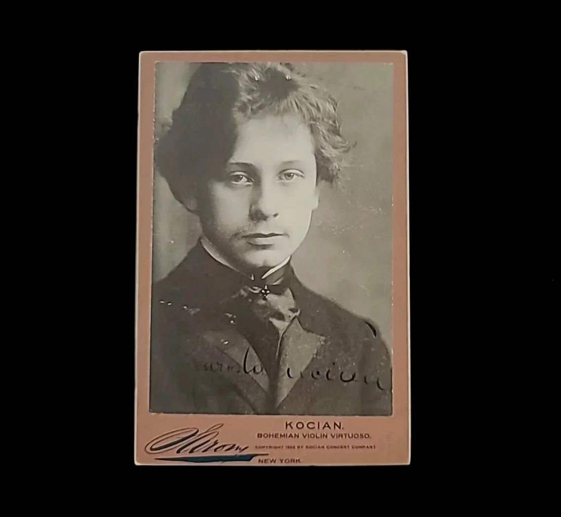 Jaroslav Kocian Signed Cabinet Card CDV Photo Violin Composer Musician Autograph, изображение 5