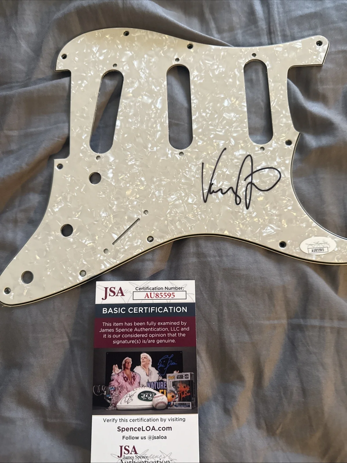 Vinny Appice signed Autograph Pickguard Dio Last In Line JSA Certified, image 2