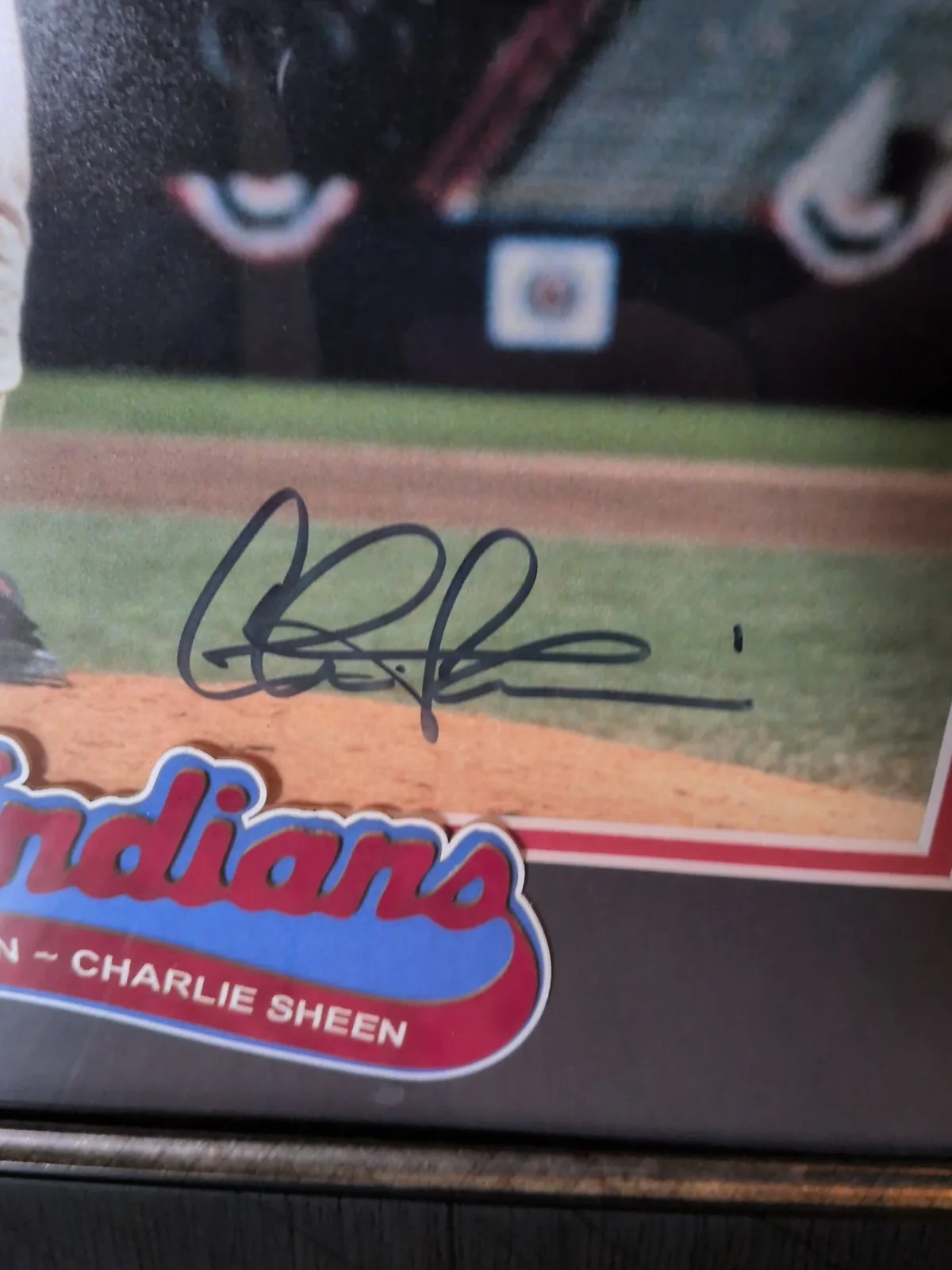 Charlie Sheen Auto Major League Movie Framed Picture | Indians Ricky Vaughn, изображение 5