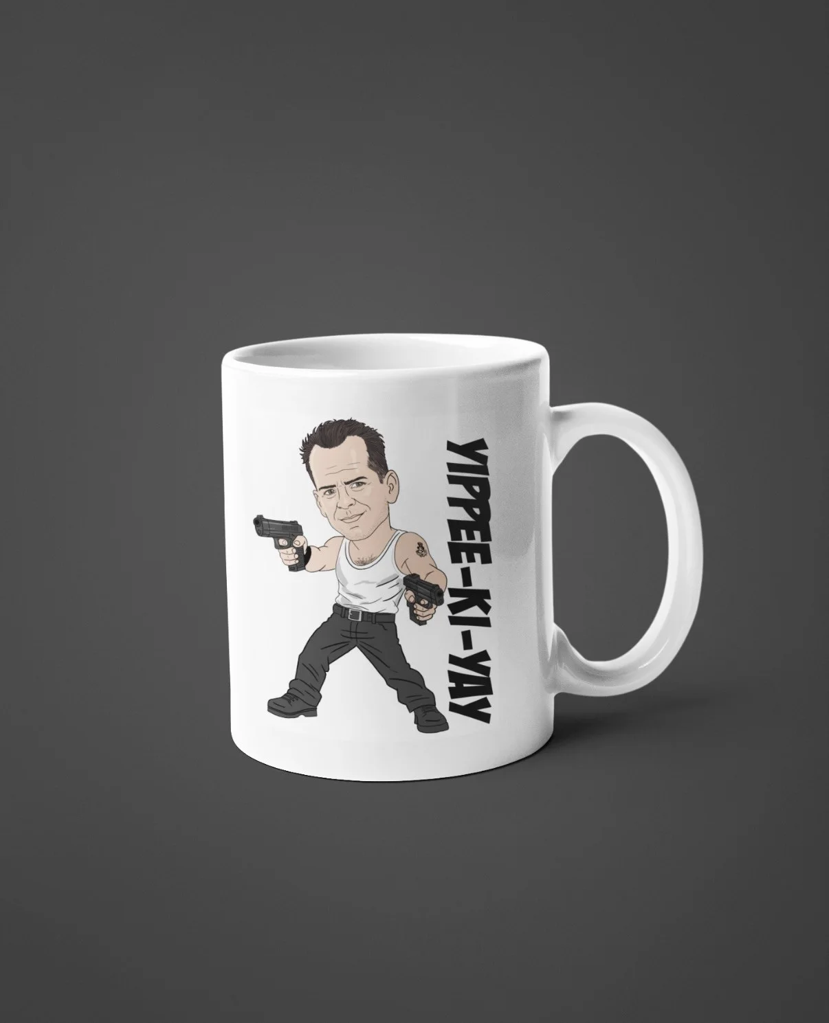Die Hard Yippee-ki-yay 80s Movie theme Cartoon Graphic Tea , Coffee Gift Mug, изображение 2