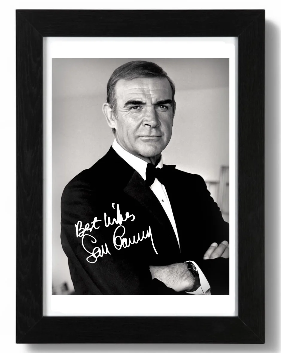 Sean Connery Signed Autograph PHOTO Pre Print 6x4/A4/ Framed James Bond, image 3