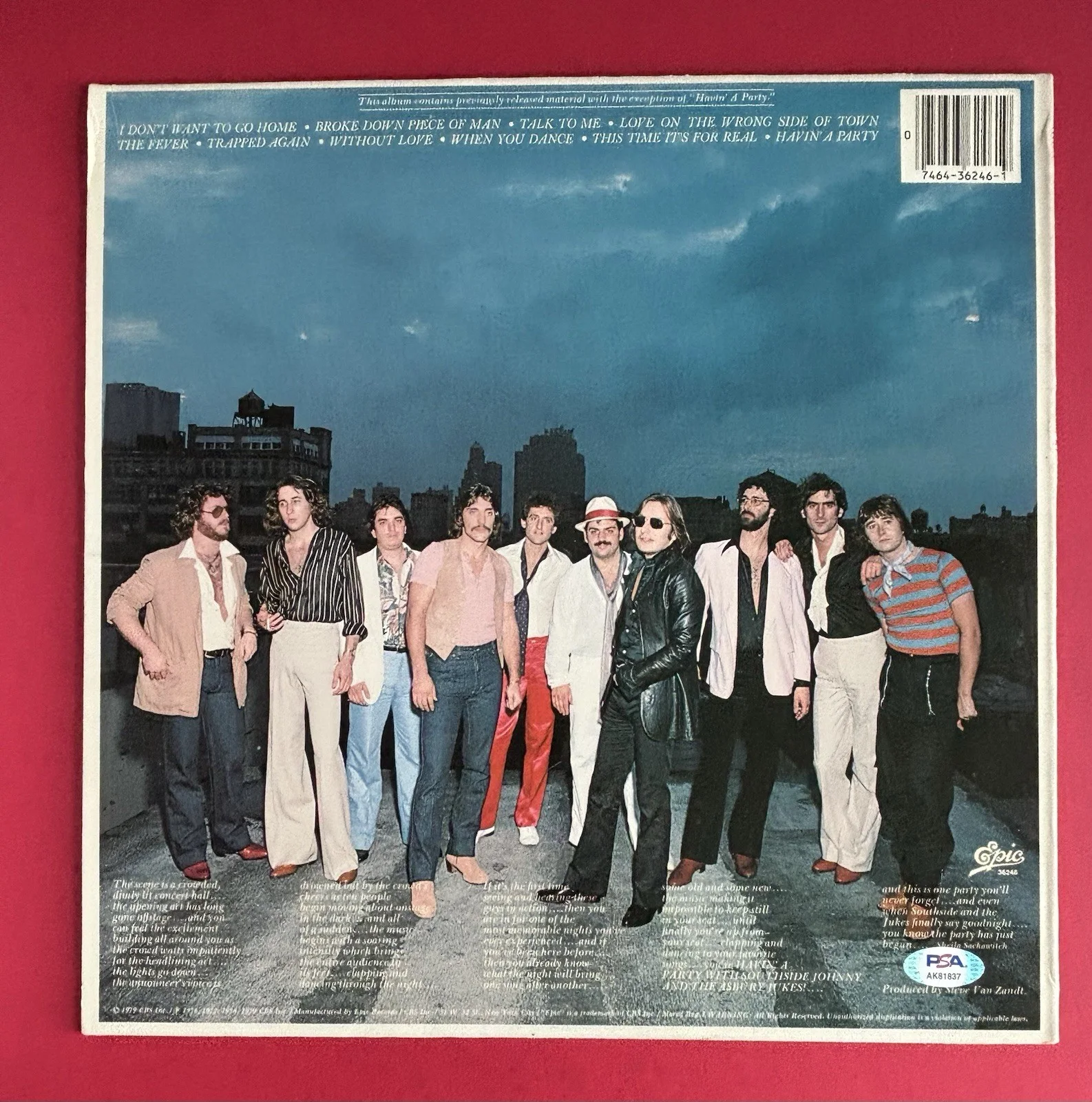 SOUTHSIDE JOHNNY Signed HAVIN' A PARTY Vinyl Record Album PSA DNA COA New Jersey, изображение 4