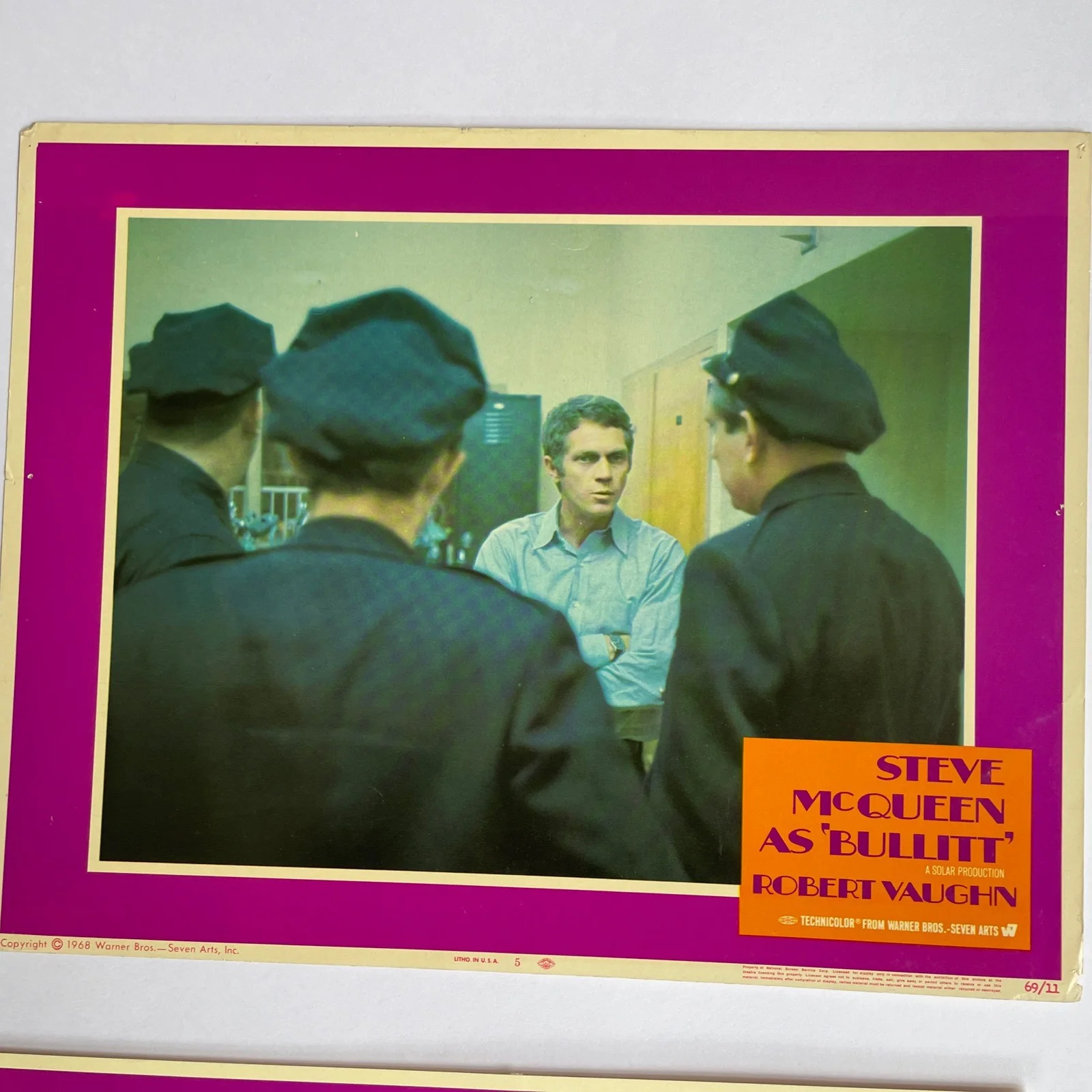 Original Bullitt FOH Lobby Card Full Set Steve McQueen USA X8 1968, изображение 2