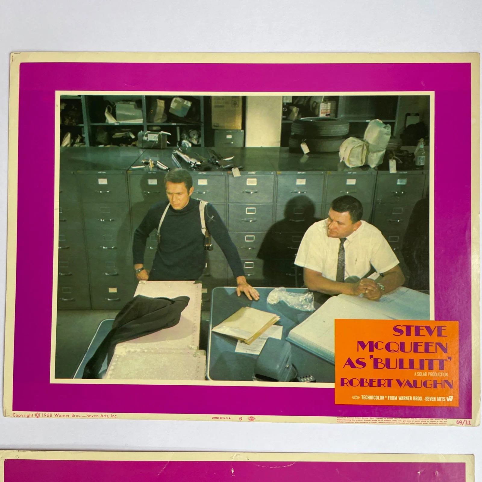 Original Bullitt FOH Lobby Card Full Set Steve McQueen USA X8 1968, изображение 3
