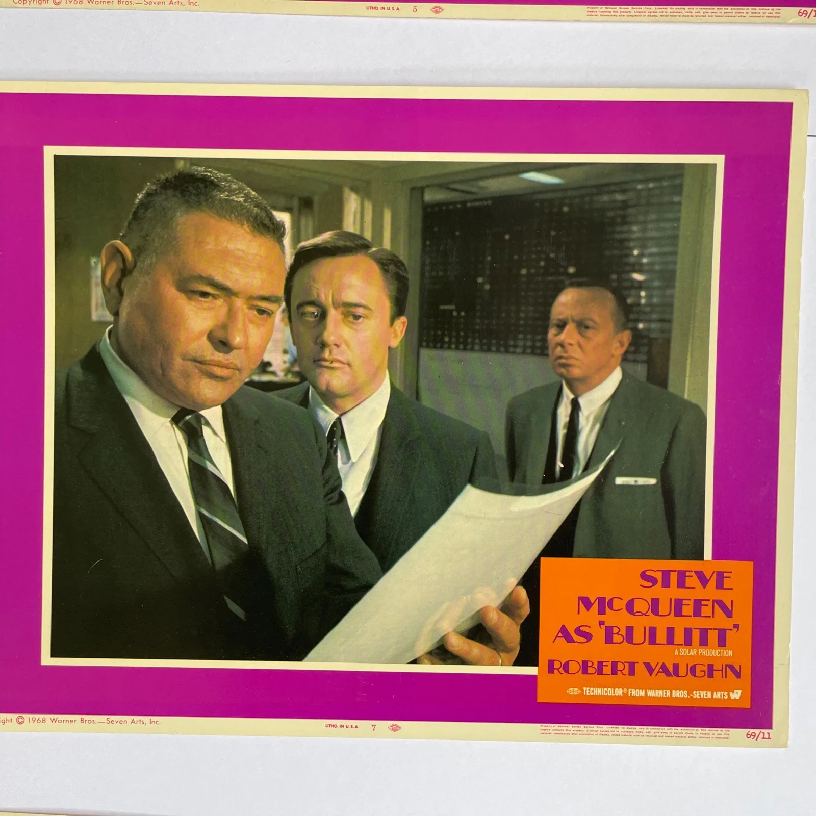 Original Bullitt FOH Lobby Card Full Set Steve McQueen USA X8 1968, изображение 4