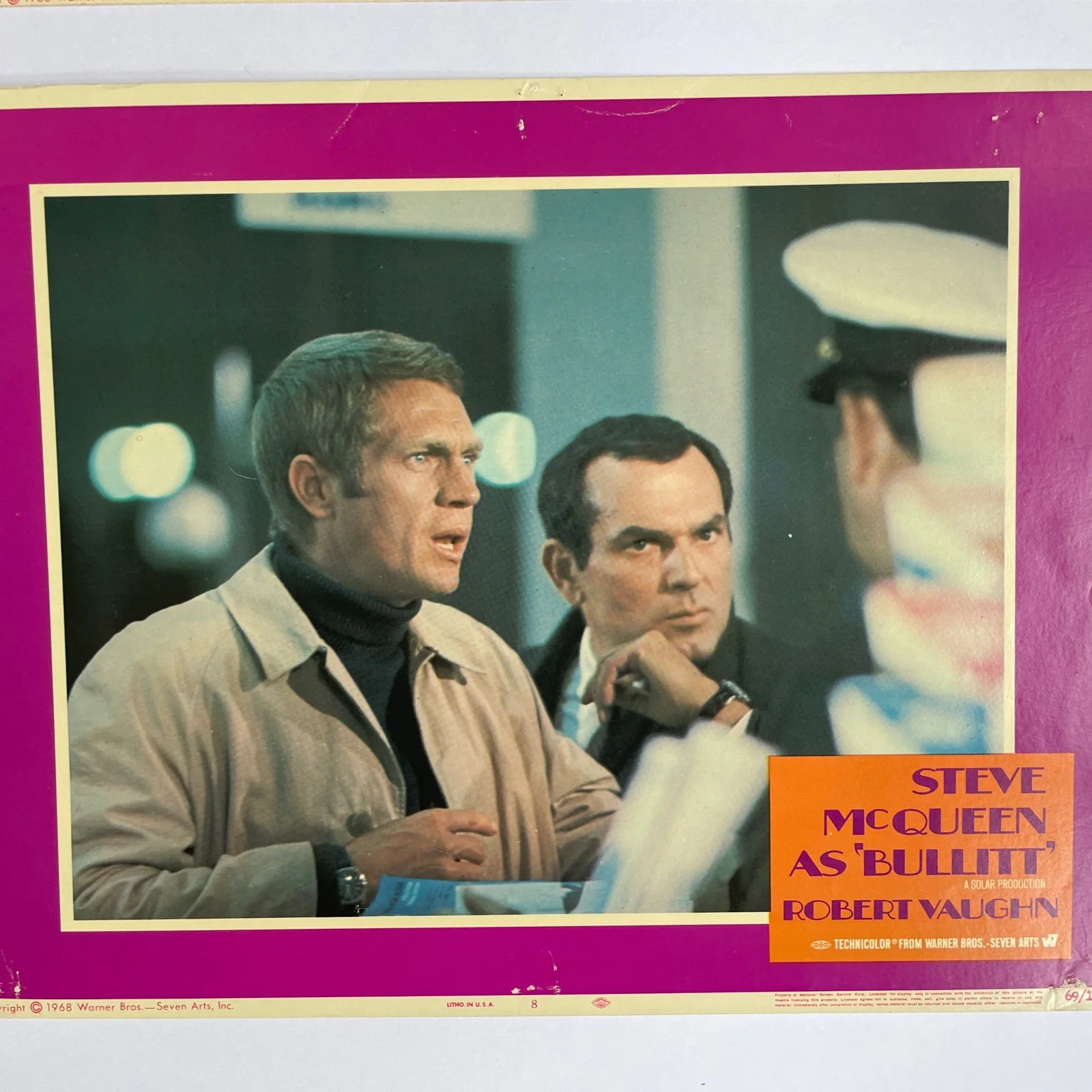 Original Bullitt FOH Lobby Card Full Set Steve McQueen USA X8 1968, изображение 5