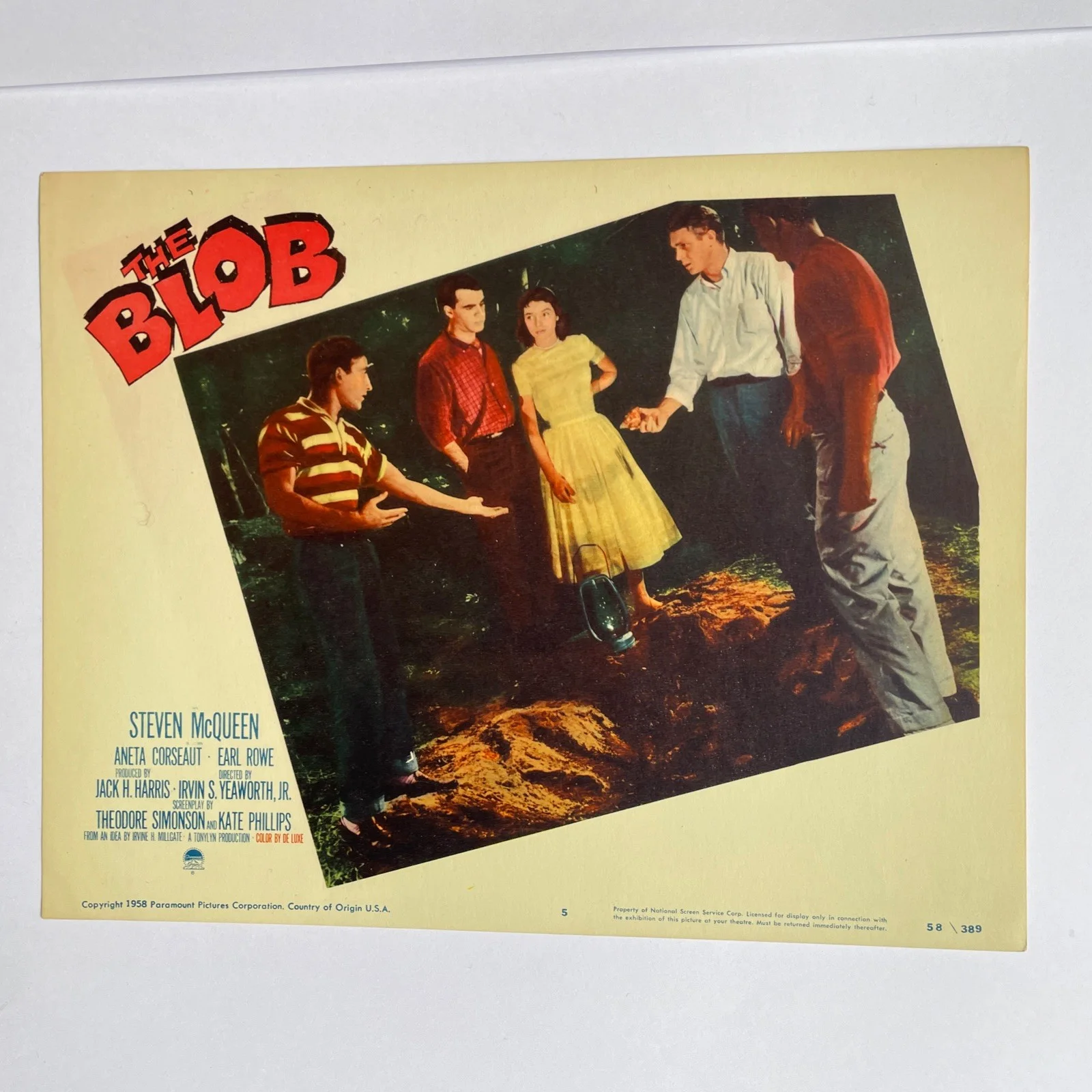 The Blob Film Full Set Of Front Of House USA Lobby Cards X8 Steve McQueen 1958, изображение 4