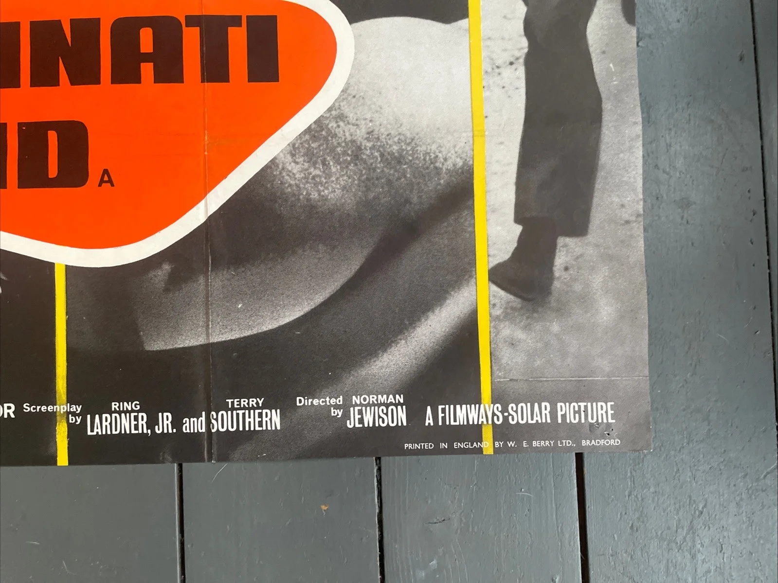 Original The Cincinnati Kid Steve McQueen Quad Poster 1965 Classic, изображение 4