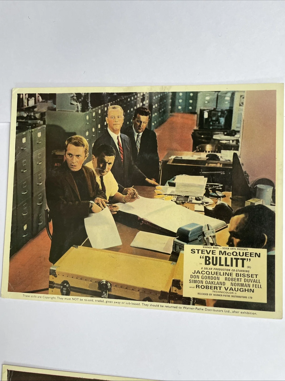 1968 Bullitt Steve McQueen Lobby Card FOH Set U.K. X8, изображение 3