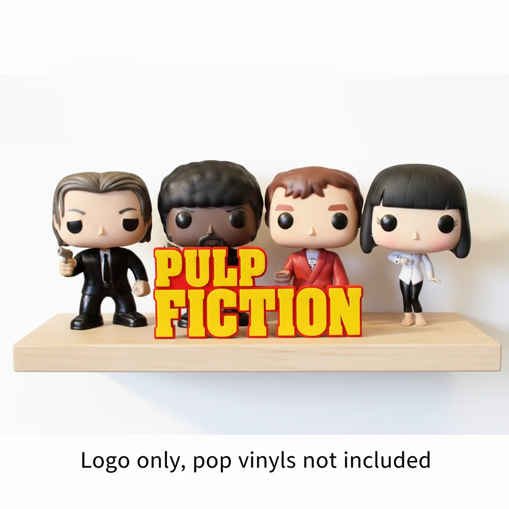 Pulp Fiction Freestanding Logo Film TV Sign Display 3D Printed Decorative, изображение 2