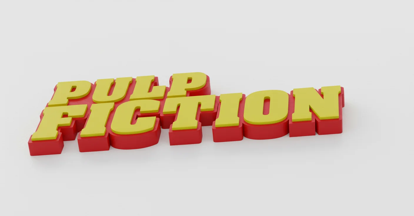 Pulp Fiction Freestanding Logo Film TV Sign Display 3D Printed Decorative, изображение 3