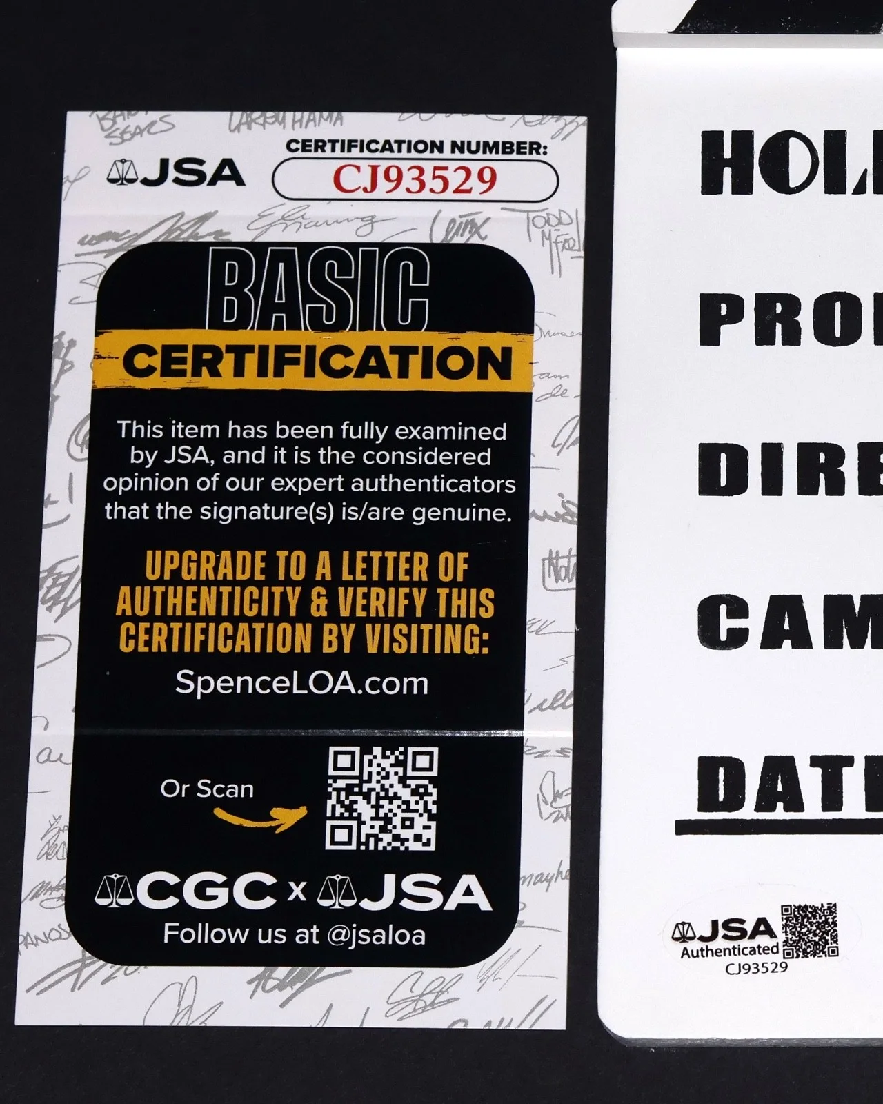 Sam Raimi — SAM RAIMI Signed Director CLAPBOARD autograph + JSA COA evil dead Spiderman, image 2