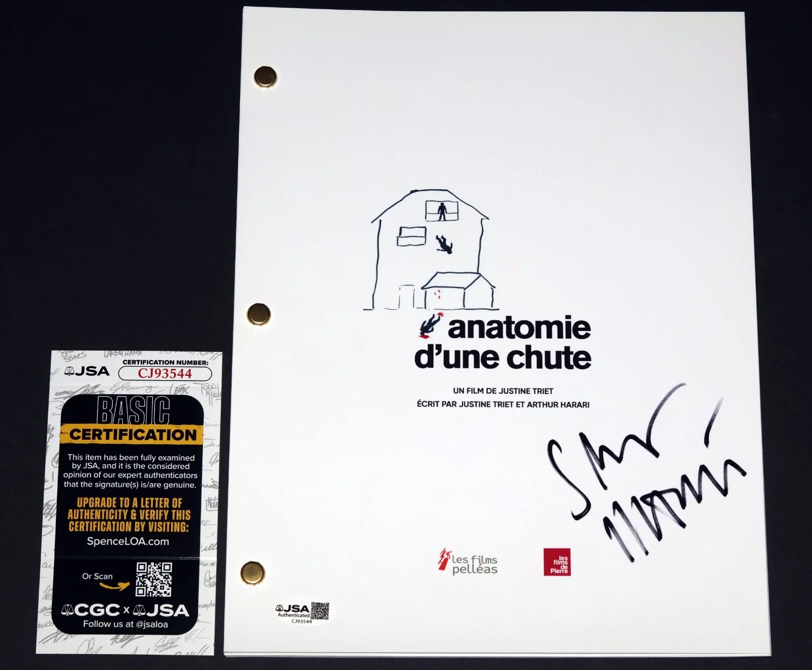 Sandra Huller — SANDRA HULLER Signed ANATOMY OF A FALL Full Movie SCRIPT + JSA COA screenplay