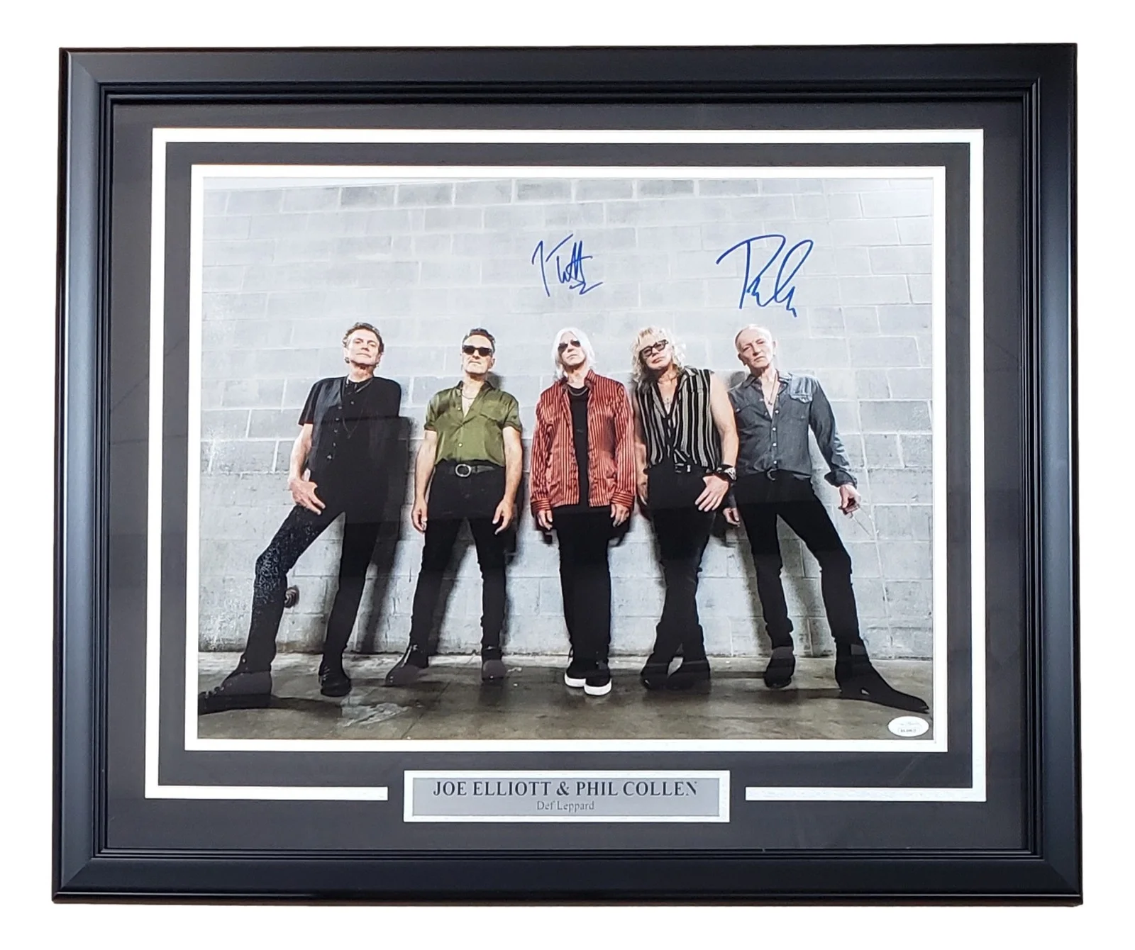 Joe Elliott — Joe Elliott Phil Collen Signed Framed 16x20 Def Leppard Photo JSA ITP