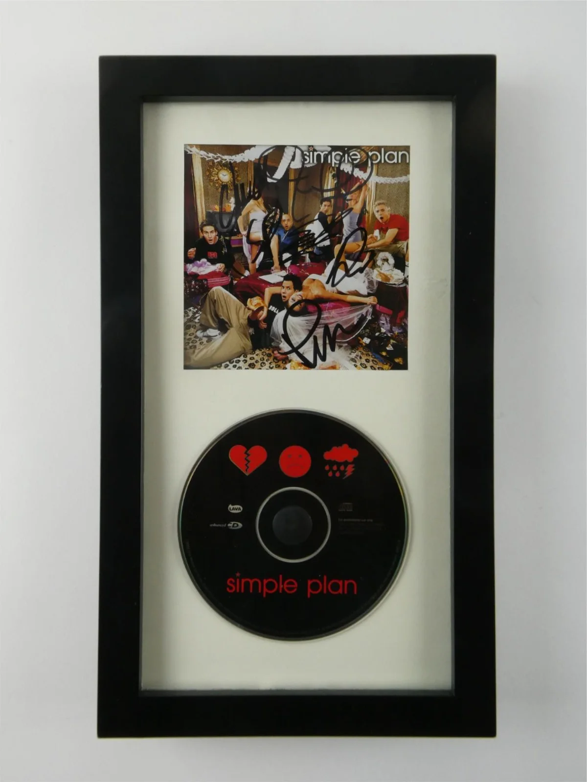 Simple Plan Signed CD Cover No Pads No Helmet Just Balls Framed Display JSA COA, image 2