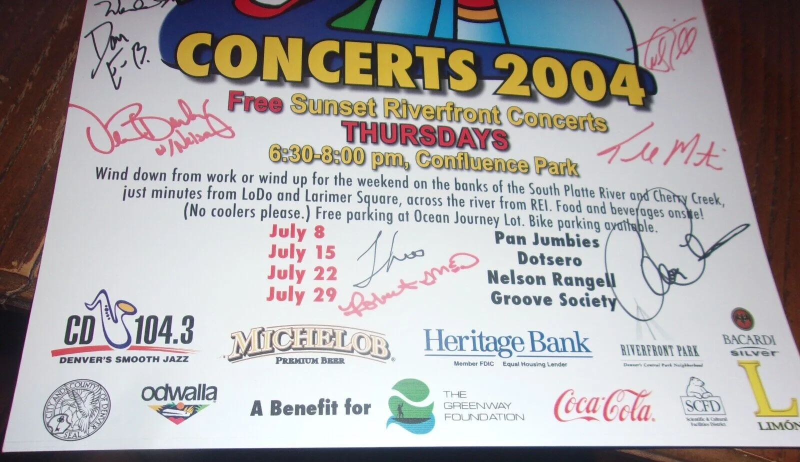 DENVER Confluence Park 2004 Jazz Summer Concerts VINTAGE Signed Poster 11 x 17, image 4