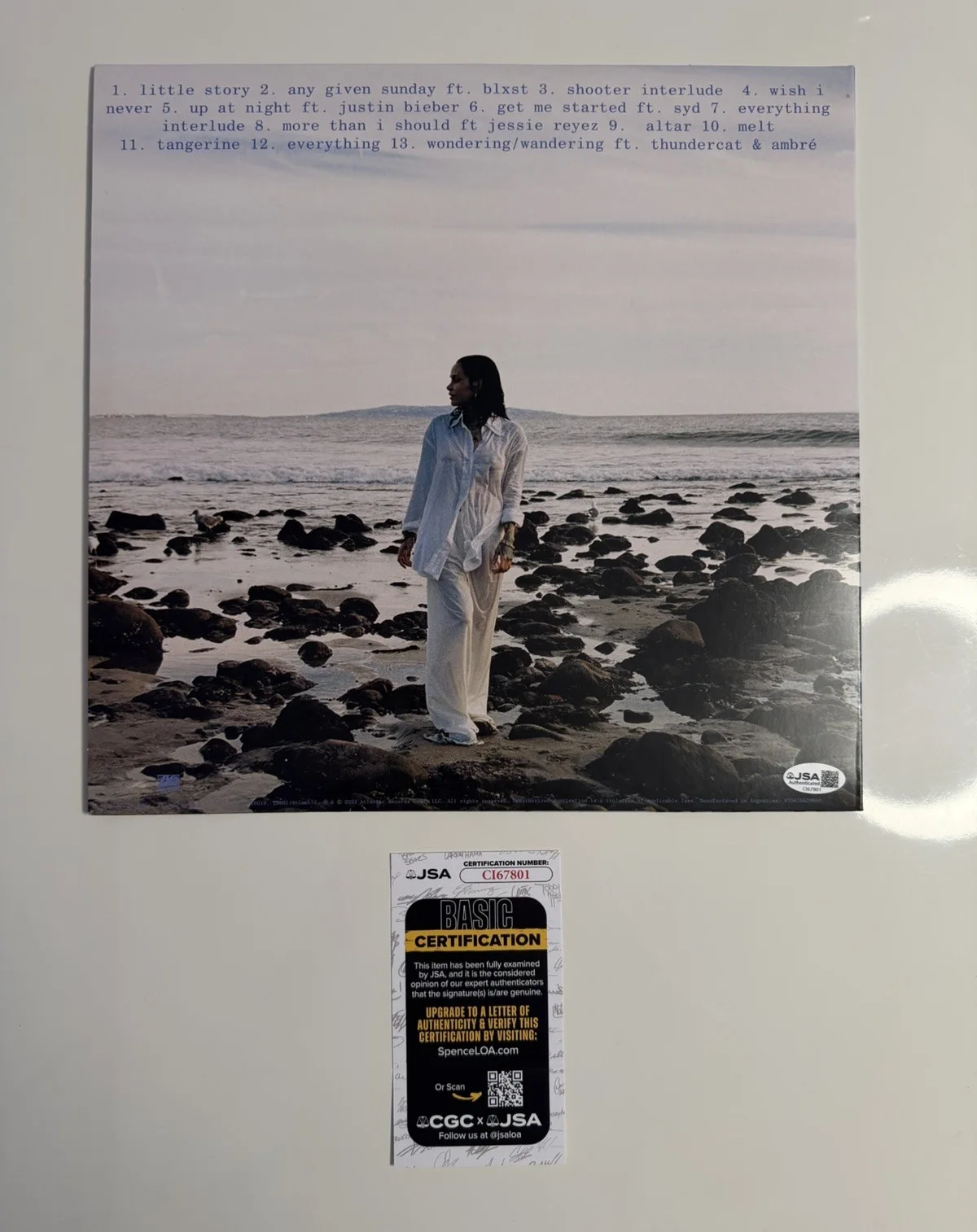 Kehlani Autographed Vinyl LP "blue water road" JSA COA, image 2