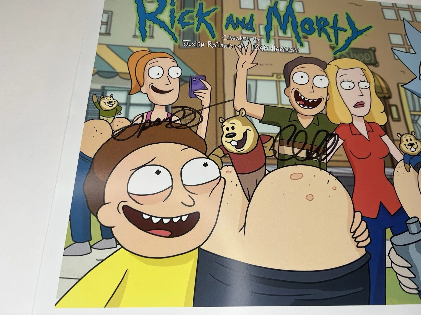 Dan Harmon — RICK AND MORTY Signed Poster 12x18 SDCC 2014 Adult Swim Harmon Roiland Parnell +, изображение 5