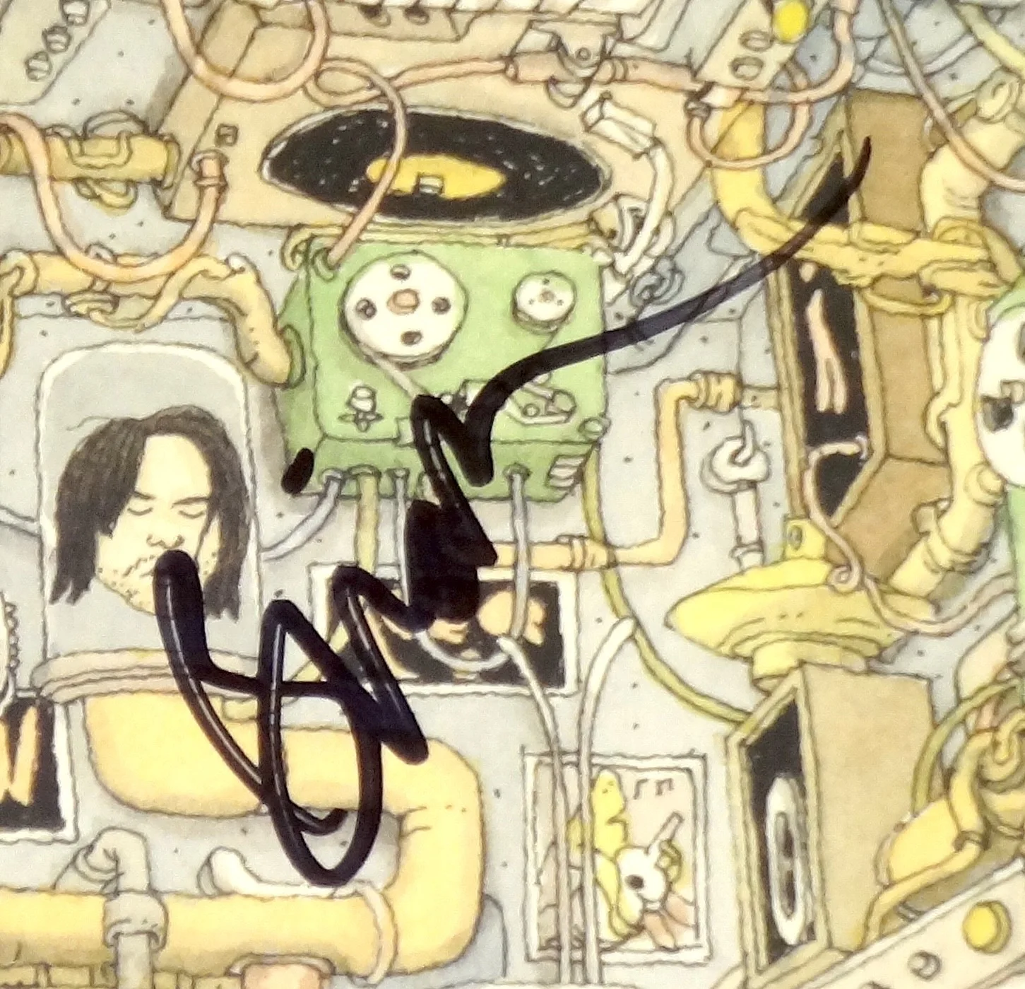 WEEZER HAND SIGNED AUTOGRAPHED OK HUMAN VINYL ALBUM BY ALL 4 BAND MEMBERS! RARE, изображение 3