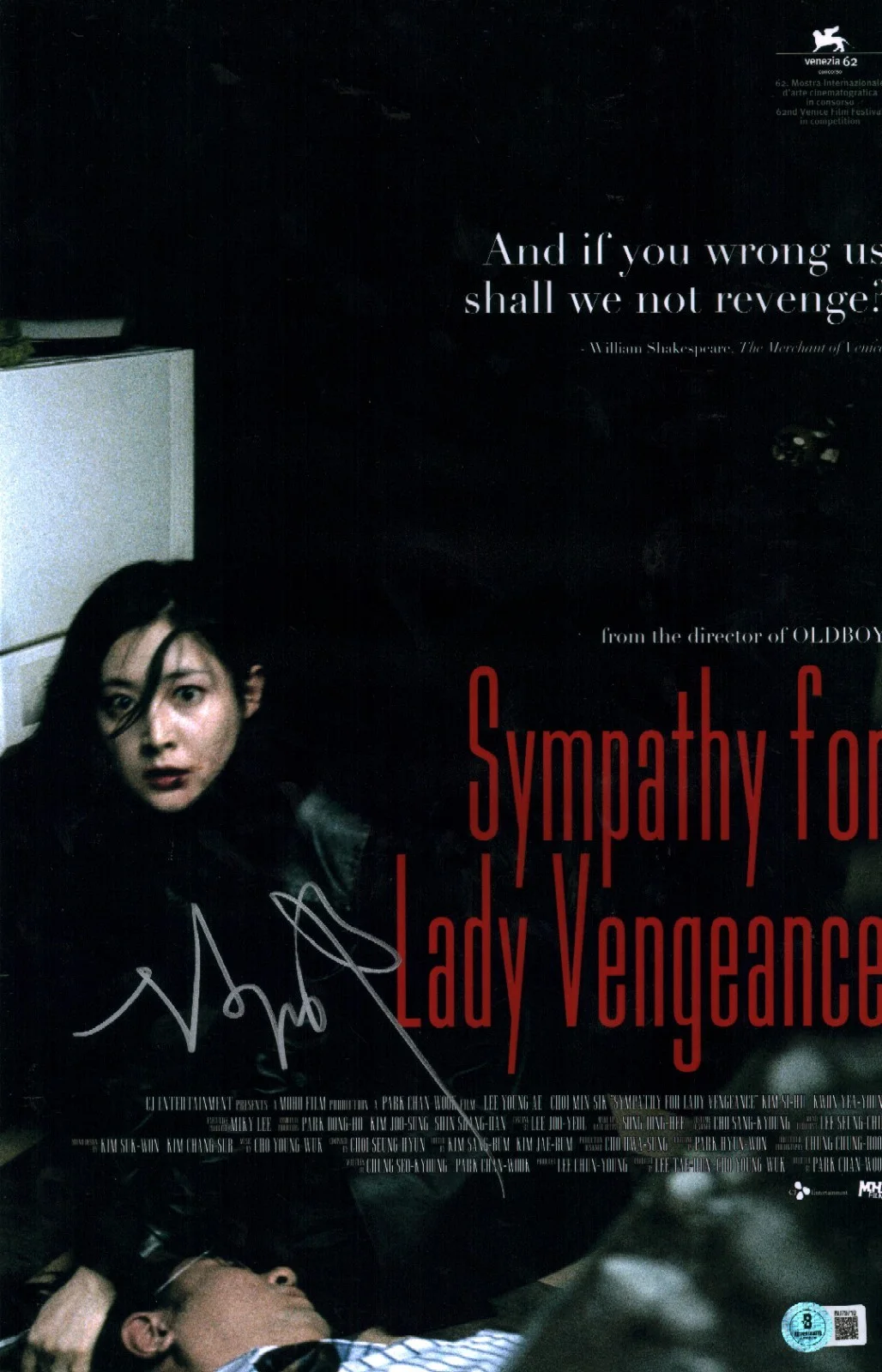 park chan wook — Park Chan Wook Signed Autographed Lady Vengeance 11x17 Photo Poster BAS COA