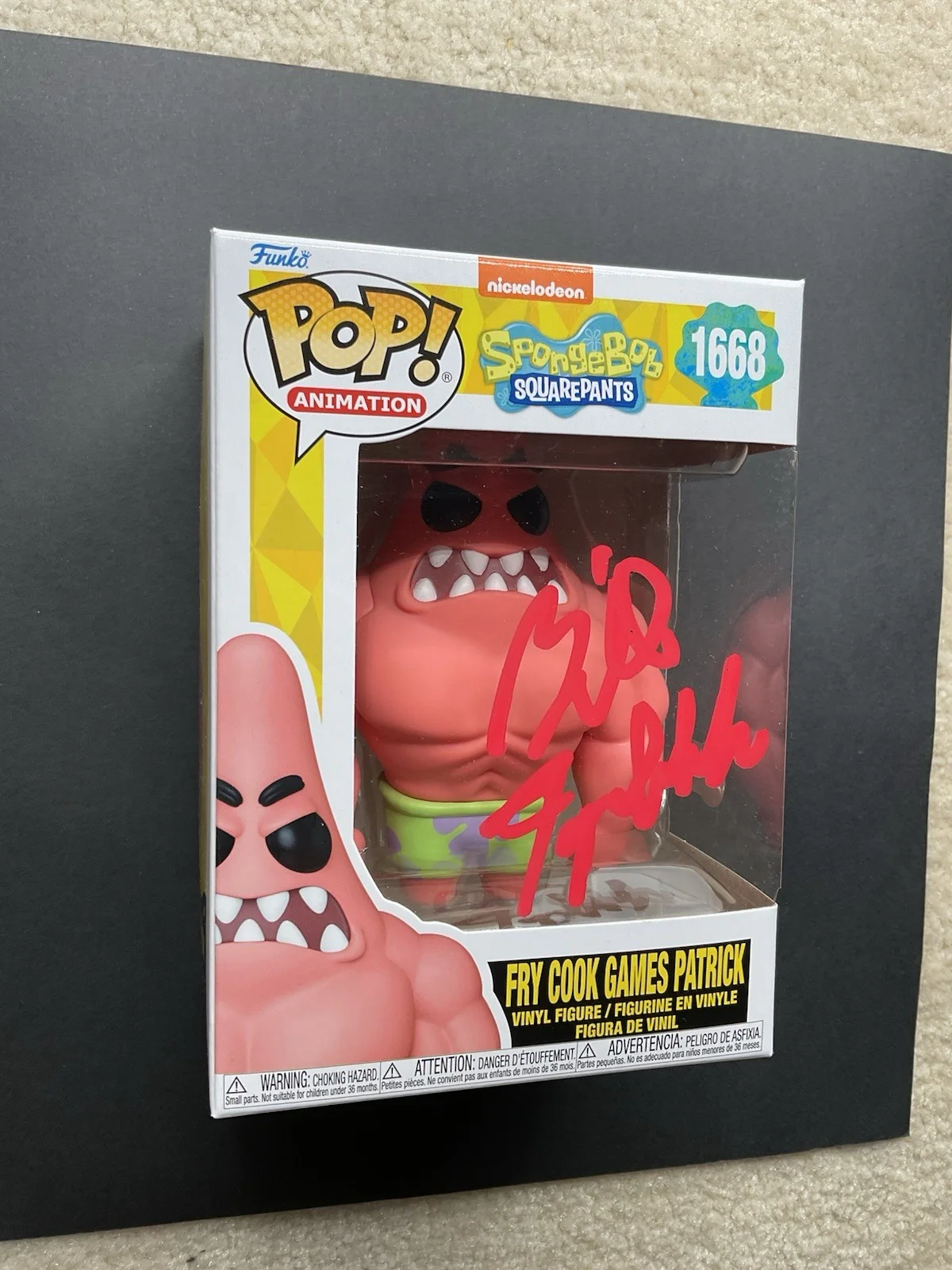 Bill Fagerbakke — Bill Fagerbakke Signed Spongebob Squarepants Funko Pop #1668 BAS Patrick Star