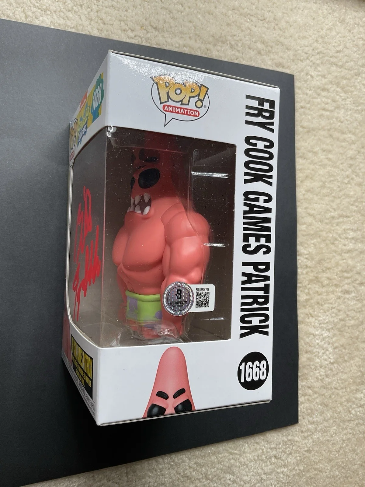 Bill Fagerbakke — Bill Fagerbakke Signed Spongebob Squarepants Funko Pop #1668 BAS Patrick Star, изображение 2