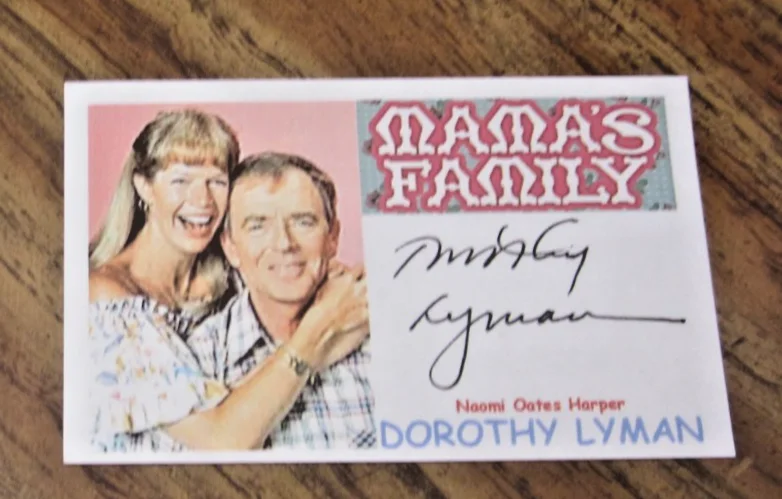 Dorothy Lyman — Dorothy Lyman Actress Signed 3X5 Index Card "Mama's Family" Naomi Oates Harper