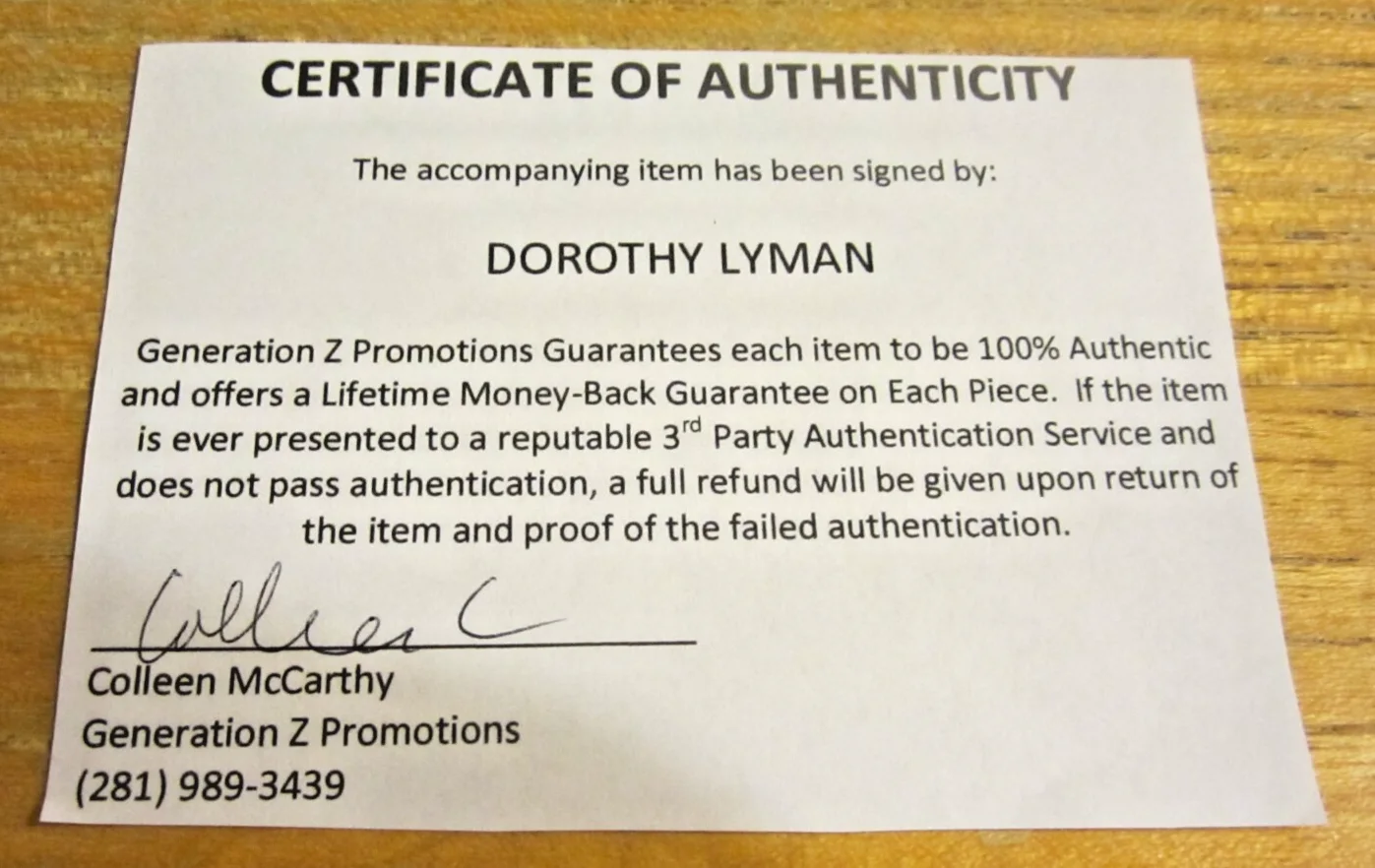 Dorothy Lyman — Dorothy Lyman Actress Signed 3X5 Index Card "Mama's Family" Naomi Oates Harper, изображение 3