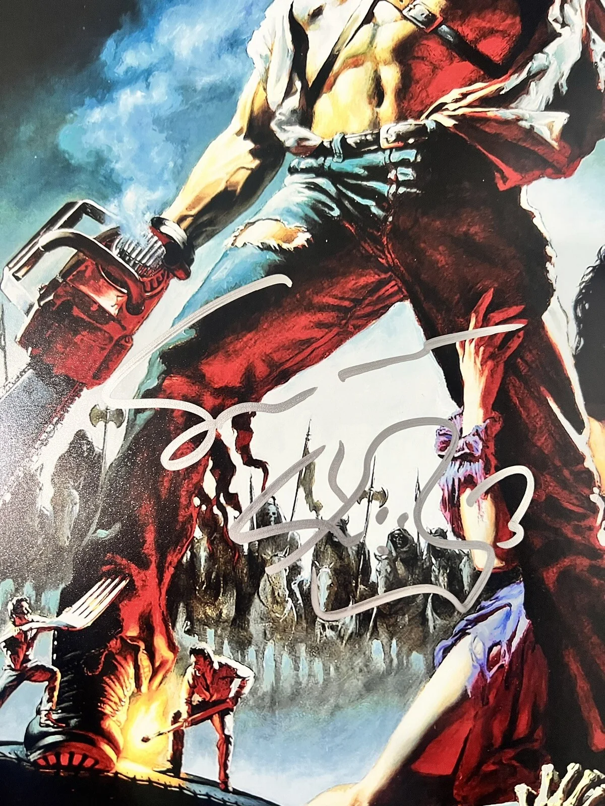 Sam Raimi — SAM RAIMI SIGNED ARMY OF DARKNESS 12x18 MOVIE POSTER W/SKETCH BECKETT BJ081778, изображение 2