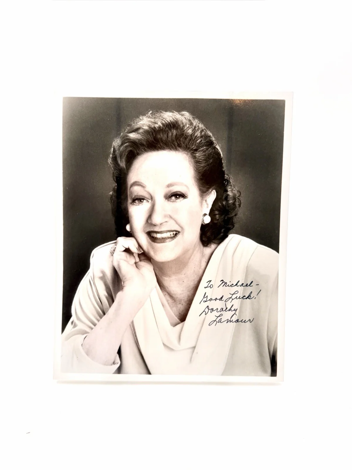 Dorothy Lamour — ORIGINAL, SIGNED & Inscribed B/W Dorothy Lamour Promo Photo