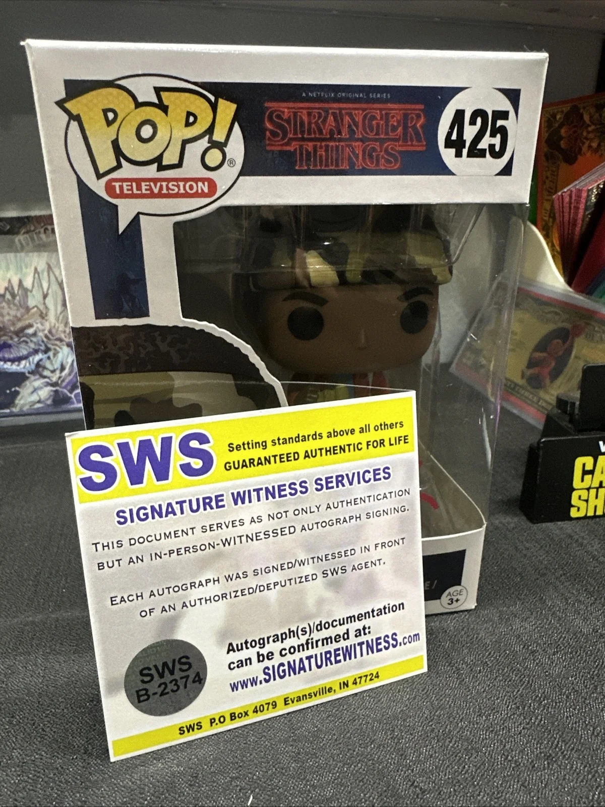 CALEB MCLAUGHLIN SIGNED Funko Pop #425 Lucas Authenticated Stranger Things, image 2