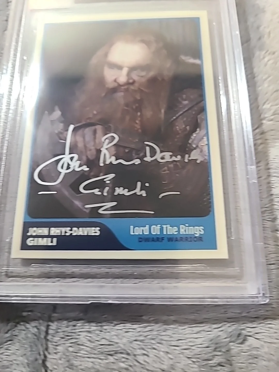 John-Rhys-Davies — John Rhys Davis Signed Card Gimli Lord of the Rings Beckett Certified & Witness, изображение 5