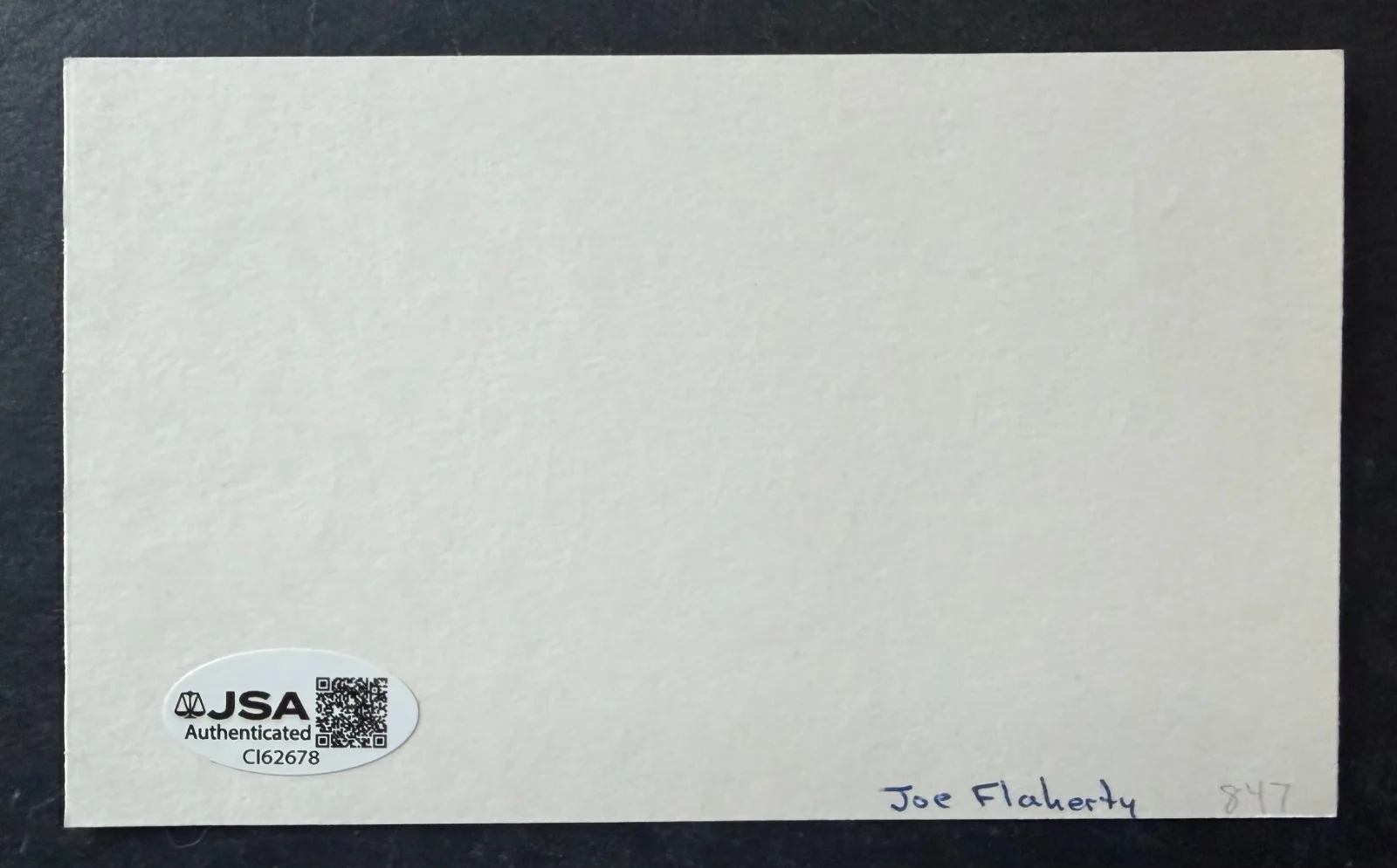 Joe Flaherty — Joe Flaherty Signed Autographed Index Card JSA SCTV Actor Comedian TV Emmy, изображение 2