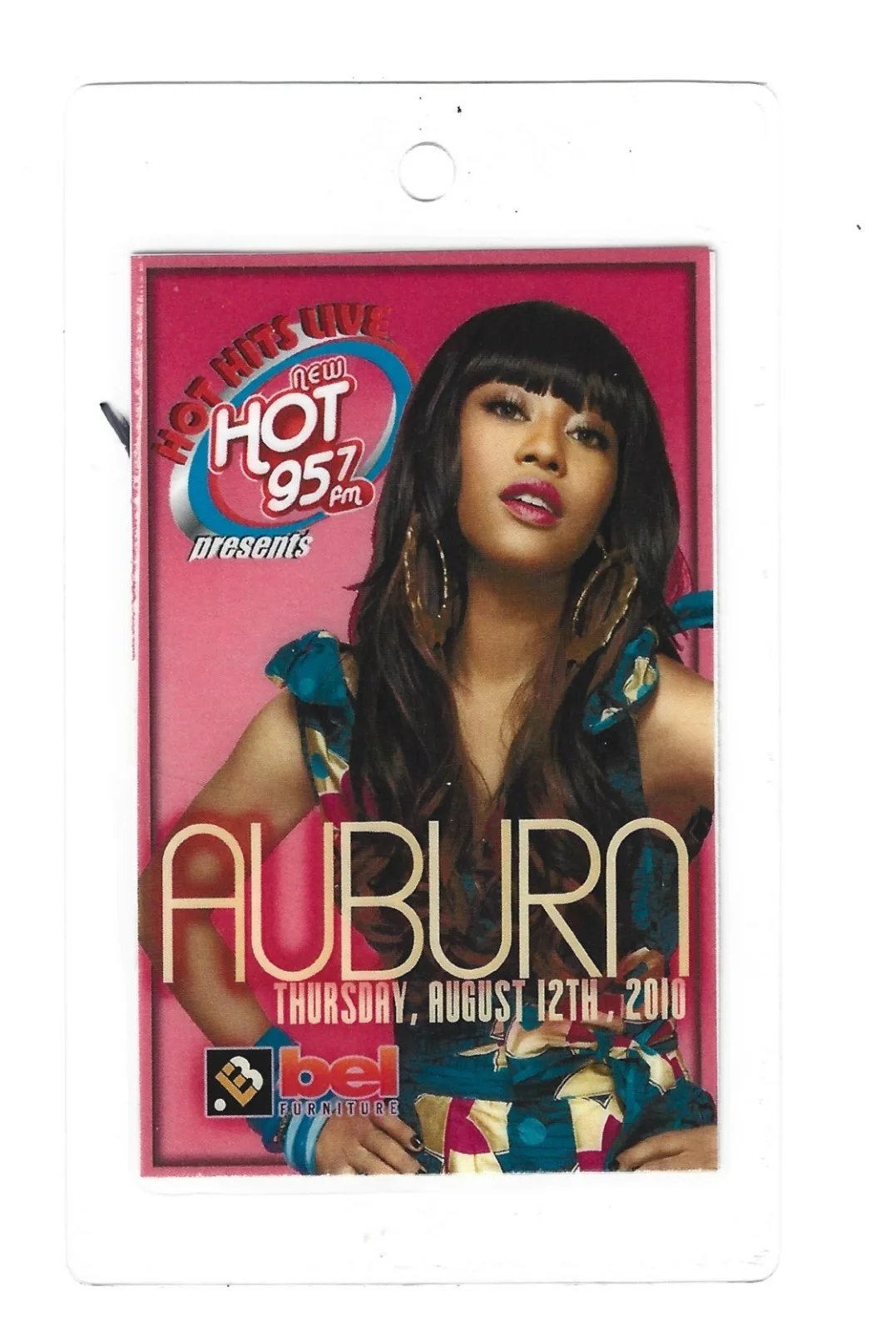 Auburn Gabrielle Williams hand SIGNED Laminated Concert Show Pass COA Autograph, image 2