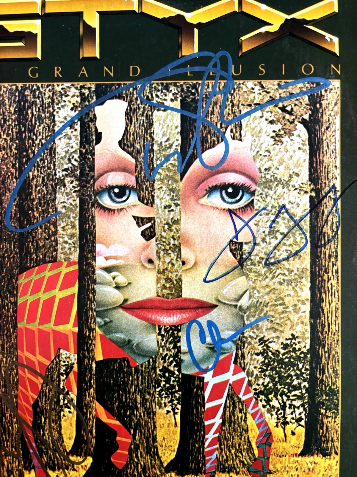 STYX Signed ILLUSION Vinyl RECORD x4 JSA COA DENNIS DeYOUNG Tommy Shaw JY Chuck, изображение 3