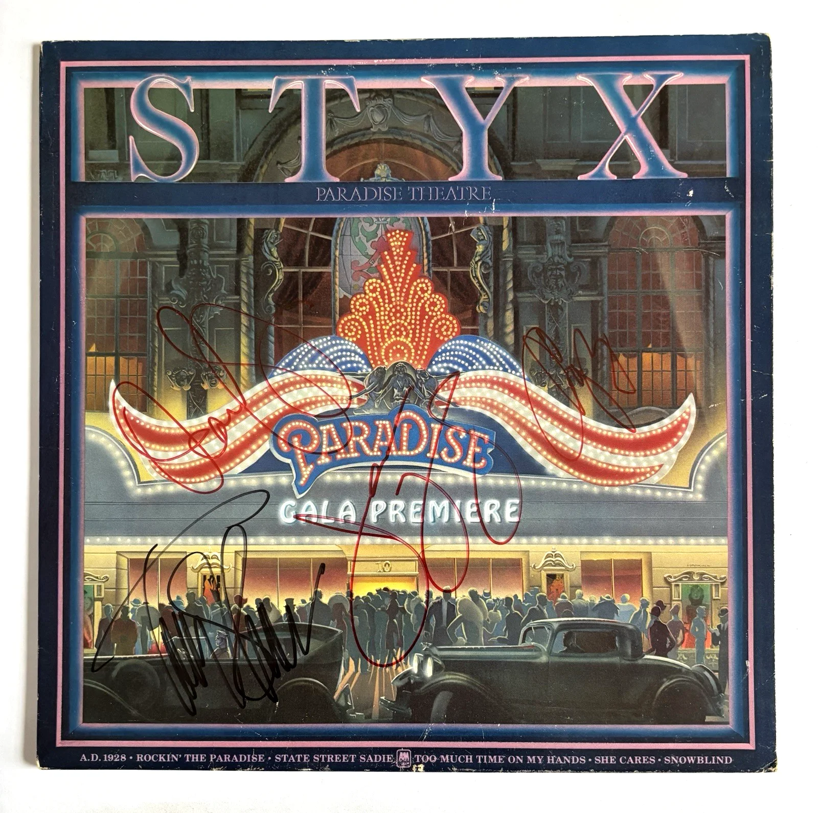 STYX Signed PARADISE Vinyl RECORD x4 JSA COA DENNIS DeYOUNG Tommy Shaw JY Chuck, изображение 2