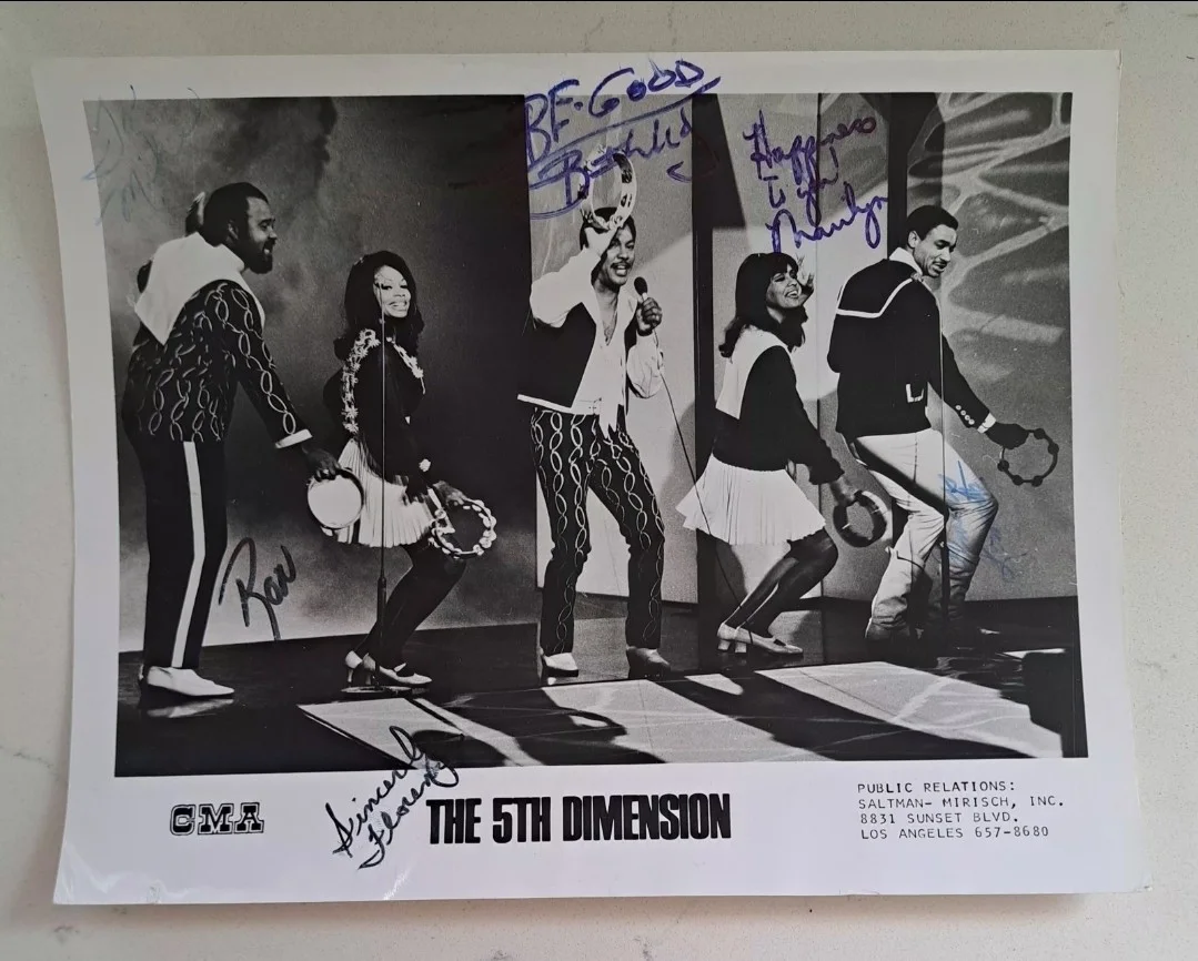 THE 5TH DIMENSION Full Band x5 Signed Rare Vintage Promo/Portfolio 8x10 Photo, изображение 2