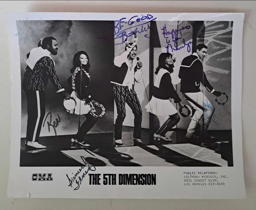 THE 5TH DIMENSION Full Band x5 Signed Rare Vintage Promo/Portfolio 8x10 Photo, изображение 3
