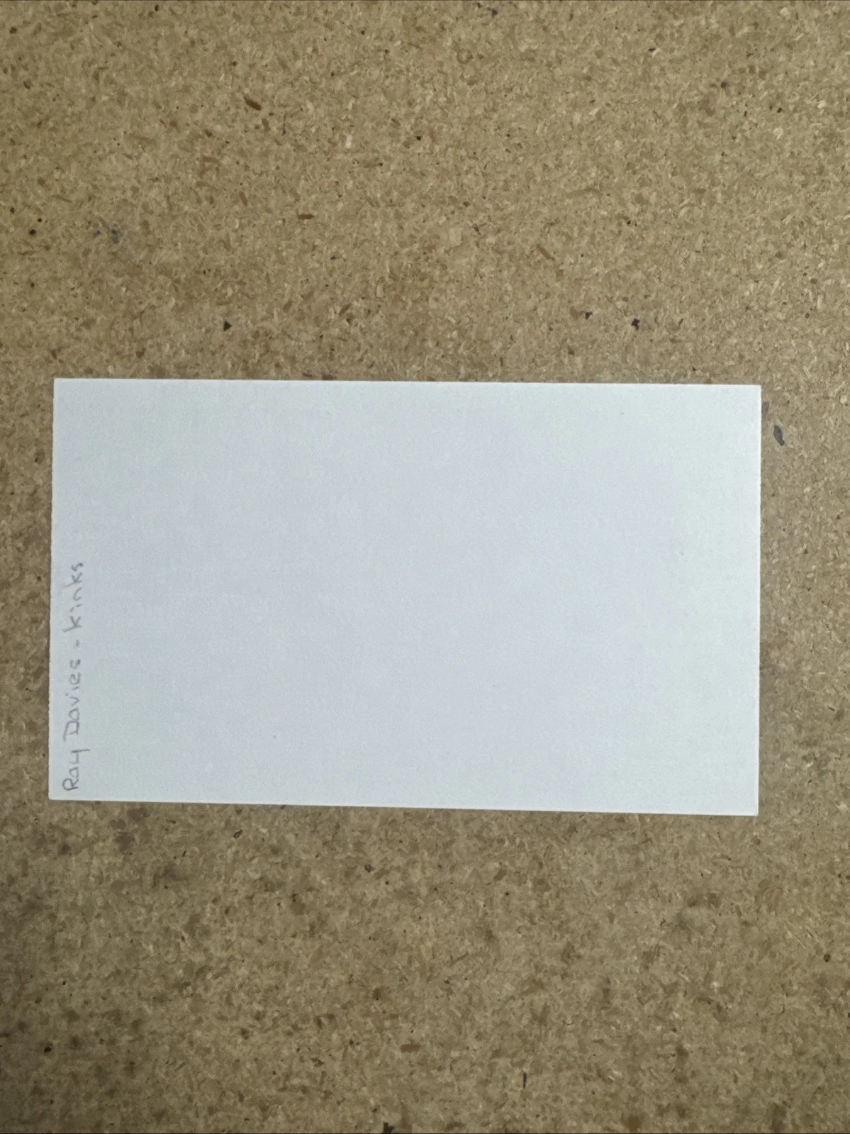 SIGNED AUTOGRAPHED Ray Davies The Kinks 3 X 5 INDEX CARD, image 2