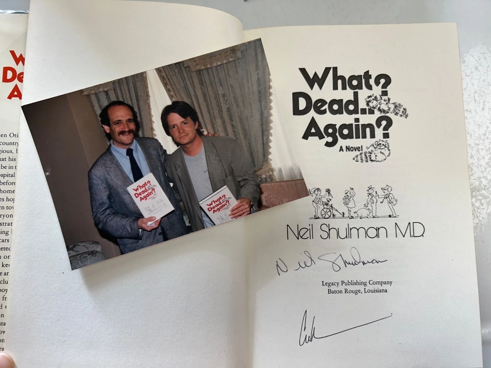 Neil Shulman — Signed Inscribed What? Dead...Again? book Neil Shulman Michael J Fox Kodak photo, изображение 2