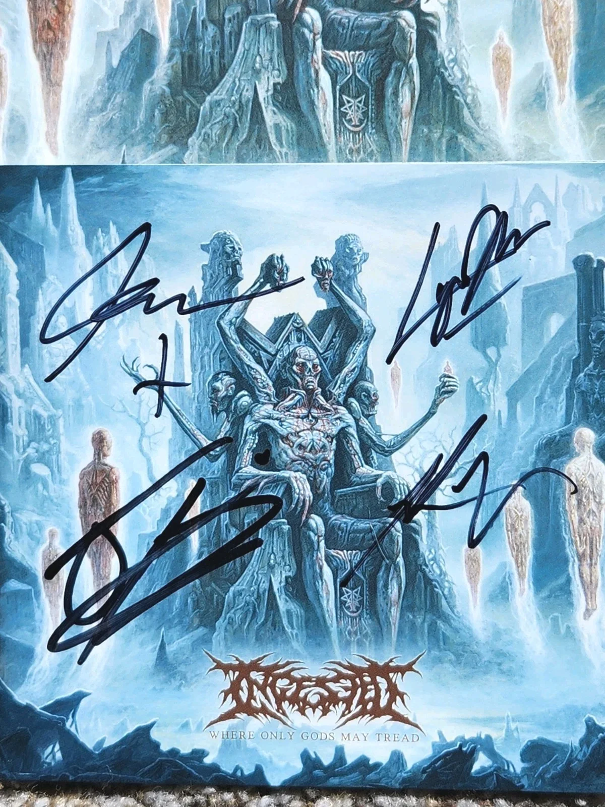 INGESTED BAND SIGNED WHERE ONLY GODS MAY TREAD CD Digipak ALBUM Digi AUTOGRAPHED, image 3