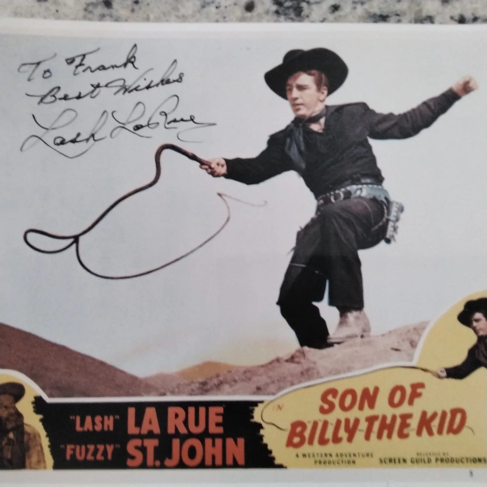 Lash LaRue SIGNED Photo TV Movie Actor King of Bullwhip Westerns Billy The Kid, изображение 2
